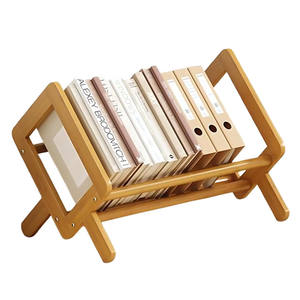 Estantería clásica de bambú sólido organizador de estante de escritorio Mini estantería de madera inclinable estantería para oficina en casa - Product Image 1