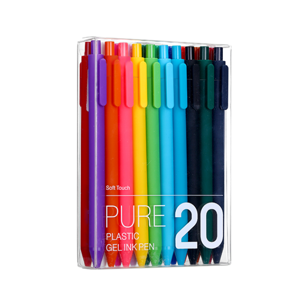 20 PK красочный набор 0,5 мм чистый пластик гелевая ручка с домашним животным пакет популярен в хорошая ручная работа