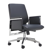 Chaise de bureau moderne en cuir ergonomique de luxe pour cadre, visiteur, confortable et pivotante, en PU