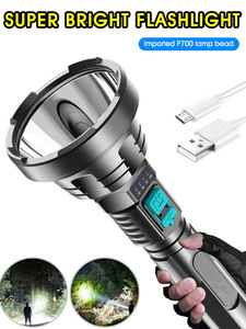 Long Size <b>Flashlights</b> <b>Rechargeable</b> Bright Torch with USB Cable Modes Waterproof for Camping Hiking Fishing - Product Image 3