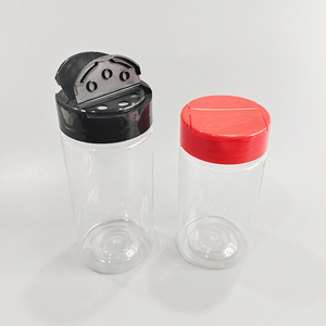 250ml 원형 플라스틱 병 빈 향신료 용기 쉐이커 뚜껑 포함 향신료, 후추 및 소금 보관 및 요리용 - Product Image 1