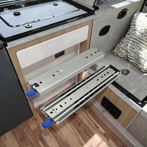 Glissières de tiroir robustes à verrouillage automatique HVPAL7613, largeur 76 mm, glissières métalliques pour plateau de camion, caravane, longueur 500 mm - Product Image 1