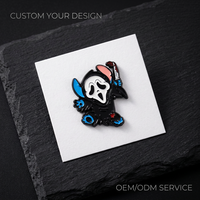 Nouvelle forme de mort effrayante américaine européenne personnalisée épingles décoratives de dessin animé de médaille de style sombre pour casquettes