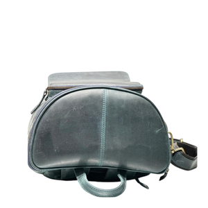 Mochila de viaje de cuero genuino para verano, bolso de lona con cremallera, forro de lona, multifuncional, azul, suave, duradero - Product Image 5