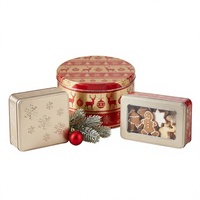 Boîte en fer blanc ronde et carrée pour Noël, personnalisable avec logo, pour bonbons, biscuits et cadeaux de fin d'année