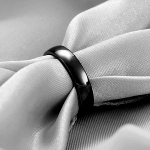 Black Tungsten Steel <b>Couple</b> <b>Rings</b> 2 4 6 8MM Smooth Plain Round For Engagement Unisex Jewelry - Product Image 2