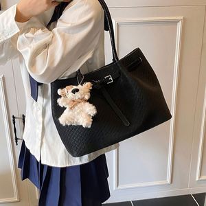 Minimalist Style Solid Color Waterproof PU <b>Totes</b> <b>Bags</b> with Zipper Closure Portable for Women <b>Summer</b> Autumn - Product Image 4