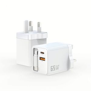 <b>USB</b> Wall Charger A+<b>C</b> Power Adapter Phone Charger <b>Plug</b> with Expandable Cable Fast Charging 65W Type <b>C</b> Charger - Product Image 5