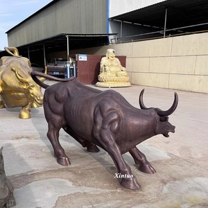 Estatua de Toro de Bronce Grabada en 3D de 2m para Decoración de Exteriores Estilo Wall Street y Plazas Comerciales - Product Image 4