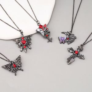 Stainless Steel Punk <b>Cross</b> Pendant Necklace for <b>Men</b> Women Hip Hop Jewelry <b>Men</b> Gothic butterfly Sweater <b>Chain</b> Male's Jewelry - Product Image 2