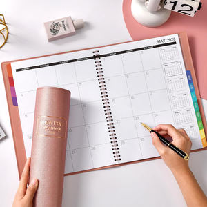 Plan de la semaine anglaise 2026 : Carnet minimaliste en cuir à spirale transfrontalier, plan mensuel A5, carnet de notes, logo personnalisé - Product Image 2