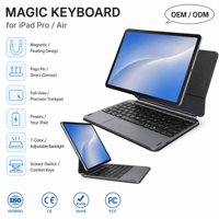 Clavier magnétique intelligent avec pavé tactile pour iPad Pro 13 pouces M4 M5, connecteur intelligent, rétroéclairage 7 couleurs, style professionnel MK035