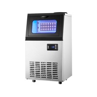 Machine à glaçons électriques commerciale, production quotidienne de 30 kg, en acier inoxydable, commande par écran tactile, refroidissement automatique par air, 36 glaçons/cycle