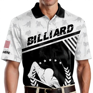 Camiseta de Billar para Hombre, Manga Corta, Sólida, de Secado Rápido, Poliéster/Algodón, Tejido de Punto, Diseño Deportivo Informal, Nombre Personalizado, Bandera Americana - Product Image 6