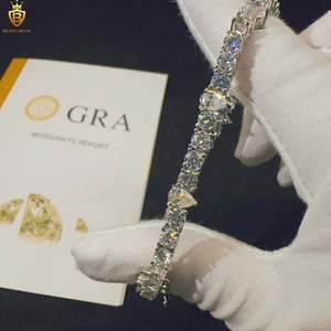 Trang sức thời trang bạc Sterling 925, trang sức Hip Hop, dây chuyền Tennis dành cho nam, mặt dây chuyền kim cương Moissanite VVS kèm vòng tay - Product Image 6