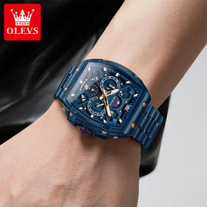  Montre à quartz pour homme avec logo personnalisé OEM, en acier inoxydable, multifonctionnelle, phase lunaire, chronographe, calendrier, luminescente - Product Image 4
