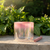 Fournisseur de bols chantants en cristal rose clair, quartz pur, instrument de thérapie sonore, guérison sonore pour la méditation spirituelle