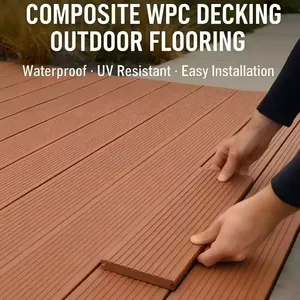 Impermeable NUEVA CUBIERTA DE WPC estilo europeo tablero de madera compuesto material de <span class=keywords><strong>suelo</strong></span> al aire libre para patio buen precio - Product Image 6