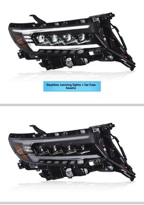 Nuelead ชุดคลุมไฟหน้า12V ใหม่พร้อมไฟหน้าไฟสูงพร้อมไฟรถยนต์สีแดงสำหรับ2018พราโดใหม่ - Product Image 4