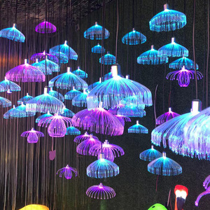 Hot bán sợi quang <span class=keywords><strong>LED</strong></span> sứa ánh sáng mặt dây chuyền IP65 không thấm nước môi trường xung quanh Đèn chùm trần đèn cho thanh trang trí kỳ nghỉ - Product Image 3