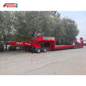 Semirremolque de <span class=keywords><strong>plataforma</strong></span> baja de 2 ejes y <span class=keywords><strong>4</strong></span> ruedas, de 18 m de largo, con capacidad para transportar contenedores de carga de 5 <span class=keywords><strong>metros</strong></span>, con <span class=keywords><strong>plataforma</strong></span> baja y ruedas auxiliares. - Product Image 4