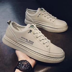 Zapatillas Deportivas Casuales de Verano 2025 para Hombre, Transpirables, Blancas, de PU, con Forro de PU Negro a la Moda que Combina con Todo - Product Image 4