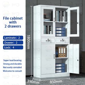 אש מתכת משרד חסין אש ארון פלדה ארון פלדה 2-נעילה דלת ארון עם מדף מתכווננת - Product Image 5