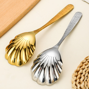 ช้อนเสิร์ฟเปลือกหอยดีไซน์หรูหรา ทำจากสแตนเลส 304 ออกแบบอย่างสร้างสรรค์ เหมาะสำหรับงานปาร์ตี้และโรงแรม - Product Image 1