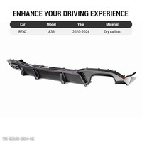 Kit carrosserie en fibre de carbone sèche noir brillant Bodykit W177 A35 Amg Sedan Diffuseur Pare-chocs arrière pour Mercedes Benz AMG 2020-2024