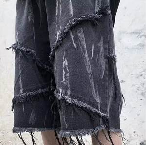 Nouveau style <span class=keywords><strong>2023</strong></span> – Short en jean déchiré taille mi-haute pour <span class=keywords><strong>homme</strong></span>, style vintage, <span class=keywords><strong>tendance</strong></span> Hong Kong, noir/gris, coupe courte, fin, décontracté, pour l'été - Product Image 4