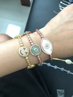Pulsera de Plata de Ley 925 con Ojo Turco y Esmalte Multicolor, Pulsera con Ojo Turco Turco con Circonitas Pavé, Joyería Fina, Personalizada OEM ODM