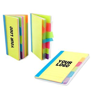 60 Clear Ruled Assorted Neon Colors Bible Tabs Divider <b>Sticky</b> <b>Notes</b> Custom Self-Stick Lined <b>Note</b> Pad - Product Image 1