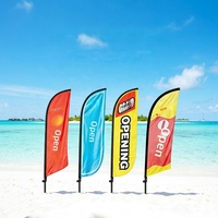 Drapeau publicitaire promotionnel extérieur, drapeau swooper avec logo, bannière de plage volante personnalisée imprimée pour l'extérieur