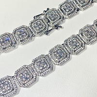 Chaîne Tennis de Luxe en Or avec Diamants Moissanite VVS 5mm, Collier Hip Hop, Bijoux Moissanite Givrés Certifiés IGI 1 carat