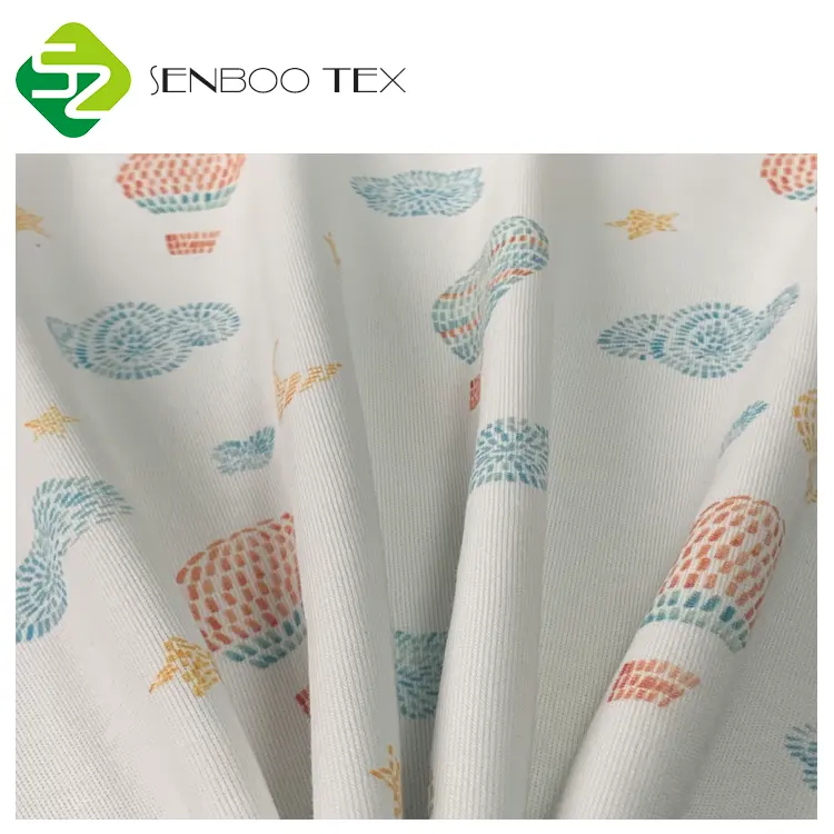 New Collection Digital Gots Certified 100 Organic Cotton Knit Fabric Used For Baby Jumpsuits