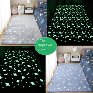 Alfombra antideslizante que brilla <span class=keywords><strong>en</strong></span> la oscuridad para niñas, sala de estar, dormitorio, cama, alfombra lateral, alfombra luminosa de terciopelo de cristal suave - Product Image 2