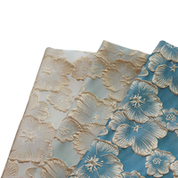 Kain Jacquard Brokat Tenun Berkualitas Tinggi 100% Poliester, Bernapas, Dapat Disesuaikan, Motif Bunga Emas 3D, Pewarnaan Benang, untuk Gorden dan Tas