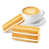 Directe d'usine Cookies sandwich à la crème à la vanille à faible teneur en glucides Remplissage crémeux Texture croquante Paquet d'exportation sain Roulage indépendant