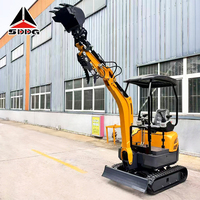 Vente directe d'usine, mini-excavatrice de 7,6 kW, excavatrice de 1600 kg avec marteau hydraulique, excavatrices de jardin
