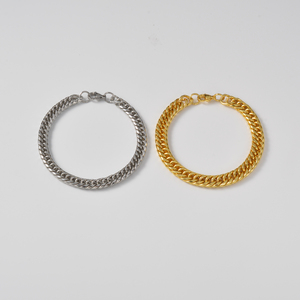 Bracelets unisexes Zeadear tendance en acier inoxydable plaqué or 18 carats et argent, maillons cubains, ajustables, épais, style hip-hop, vente en gros - Product Image 3