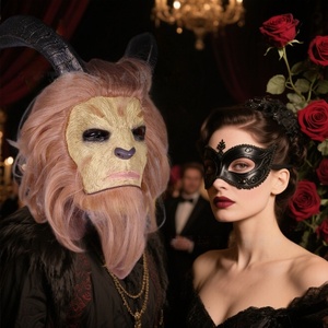 Máscara de látex Beast Prince para Halloween Cosplay Beauty and Beast Headgear para fiestas - Product Image 4