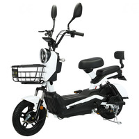 Vélo électrique urbain pour adultes, moteur 350W, batterie au plomb-acide 48V, frein à tambour, autonomie 40 km, avec panier de chargement avant