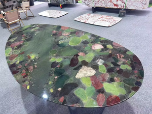 Baxter table de salle à manger en marbre lagos table de salle à manger rectangulaire en marbre de luxe italien moderne vert nature - Product Image 4