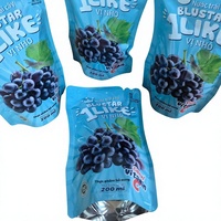 Sachets en plastique personnalisés pour boissons liquides avec paille, pour machine de remplissage de jus en aluminium, pochettes verticales à bec verseur
