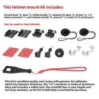 Support de fixation robuste et léger en plastique antichoc pour casque, idéal pour la moto et la prise de vue avec Insta360 X4