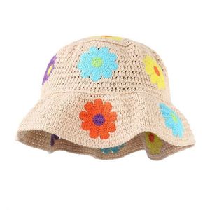 Gorros de punto unisex de moda al por mayor en stock, gorros de ganchillo florales hechos a mano con bordado 3D para uso en playa y negocios - Product Image 4