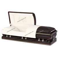 8801 Hecho en China Suministros funerarios al por mayor Ataúdes de estilo americano de la mejor calidad para ataúdes de madera para adultos hechos de álamo sólido