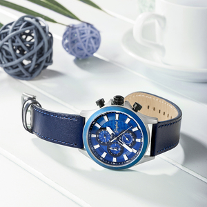 Montre à quartz pour homme avec logo personnalisé, très vendue, faible MOQ, verre saphir, mouvement japonais Seiko VD55, bracelet en cuir, montres-bracelets OEM - Product Image 5