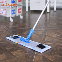 Balai à poussière à tête plate en microfibre de qualité professionnelle Poteau en aluminium de 60cm pour le nettoyage et le séchage des sols commerciaux