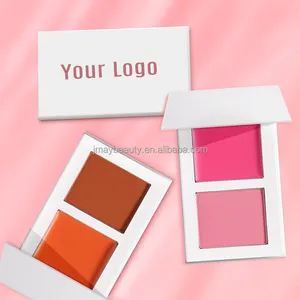 2 em 1 Matte Pressionado Pó Bochecha Blush Pigmentado À Prova D' Água Vegan Maquiagem Private Label Creme Blush Paleta